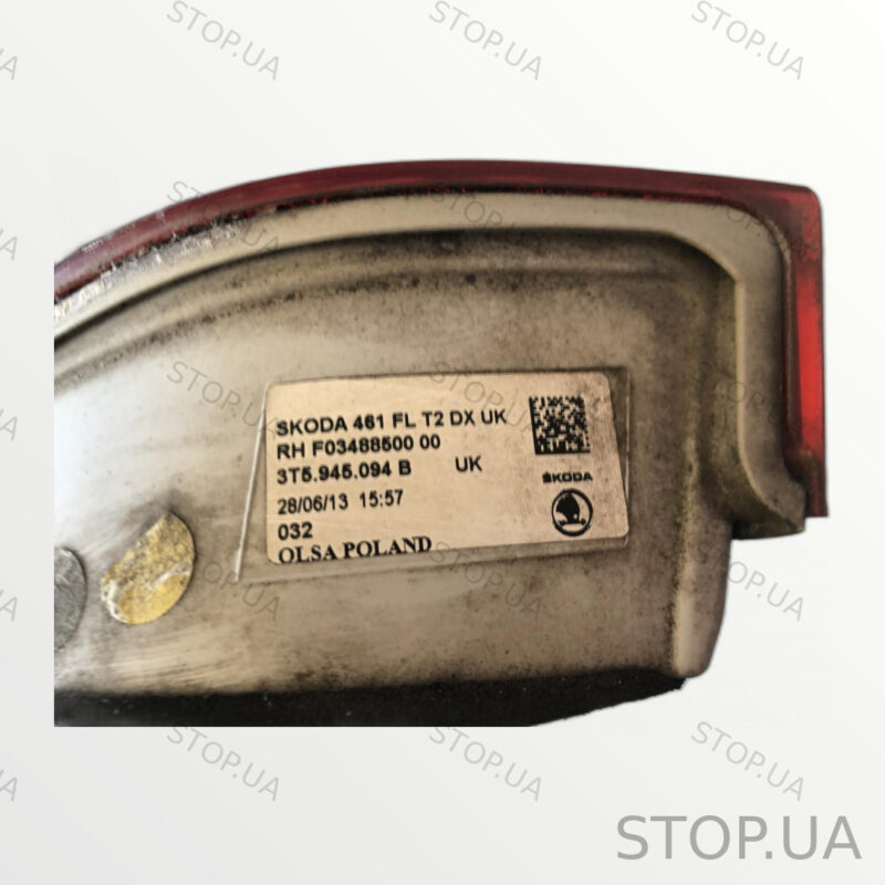 3T5945094B задний правый фонарь 3T5945094B Фонарь задний правый Superb 2 20 — изображение 3