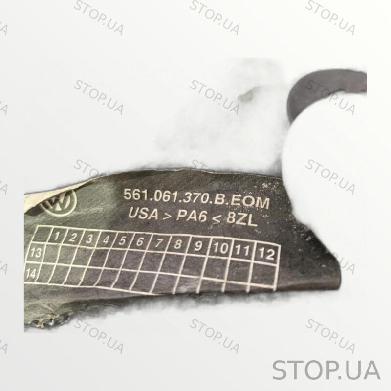 561061370B коврик салона Коврик салона Volkswagen B7 USA SKU 561061370B Ков — изображение 2